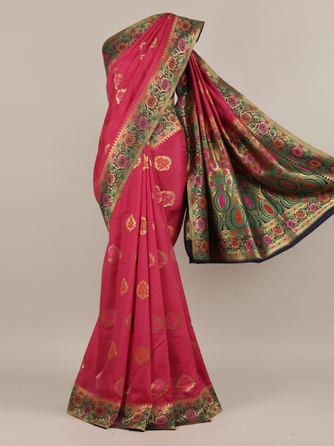 

Pothys Pink Woven Design Jute Silk Saree