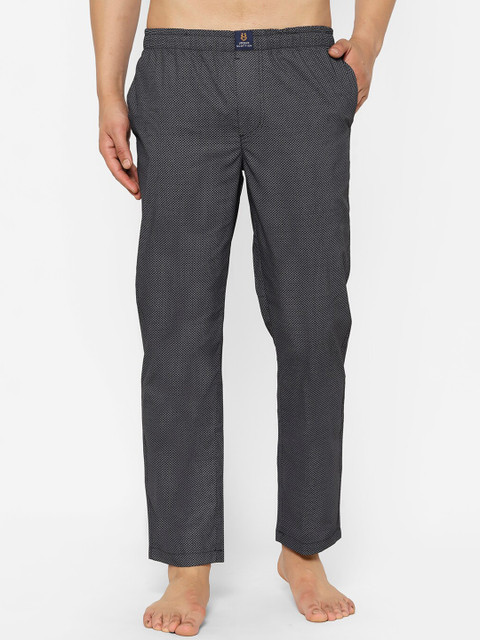 

URBAN SCOTTISH Men Grey Printed Cotton Lounge Pants