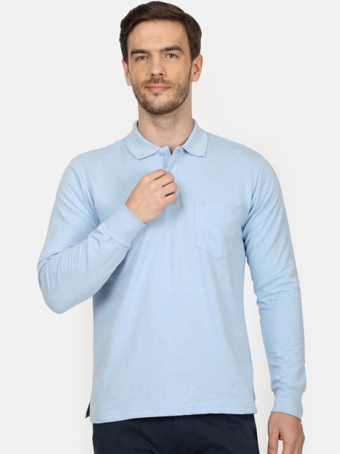 

Monte Carlo Men Blue Solid Polo Collar T-shirt