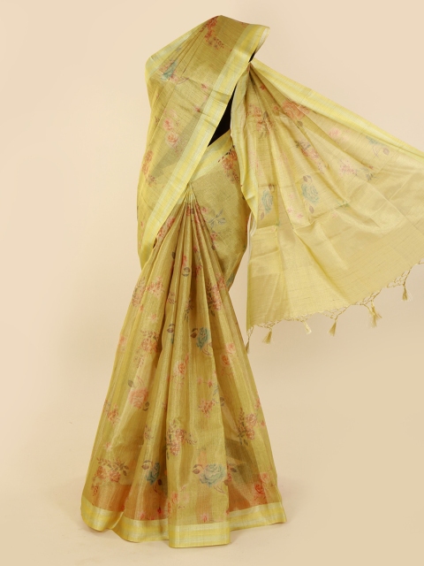 

Pothys Gold-Toned Printed Tissue Saree
