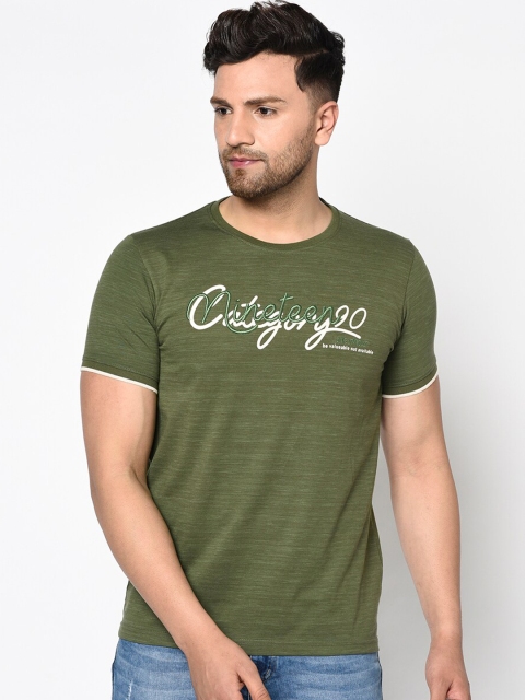 

Duke Men Green Solid Round Neck T-shirt