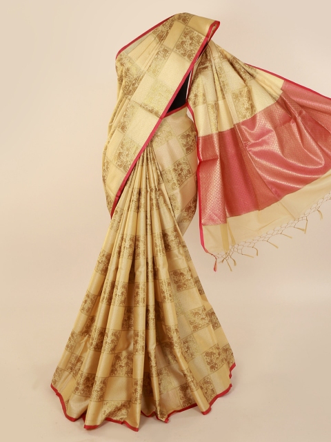 

Pothys Cream-Coloured Woven Design Pure Cotton Saree