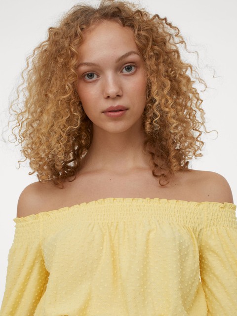 

H&M Women Yellow Self-Design Bohemian Top