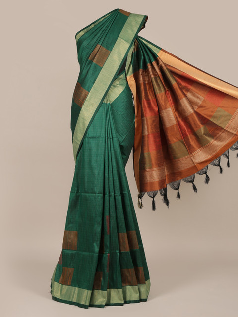 

Pothys Green Woven Design Jute Silk Saree