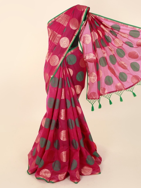 

Pothys Magenta Woven Design Cotton Blend Saree