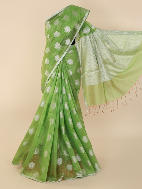 

Pothys Green Woven Design Cotton Blend Saree