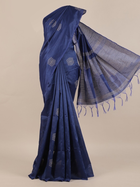 

Pothys Blue Woven Design Jute Silk Saree