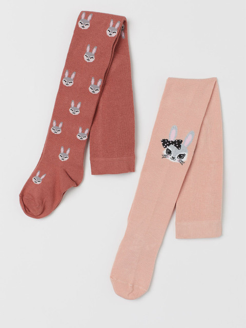 

H&M Girls Multicoloured 2-Pack Fine-Knit Tights, Multi