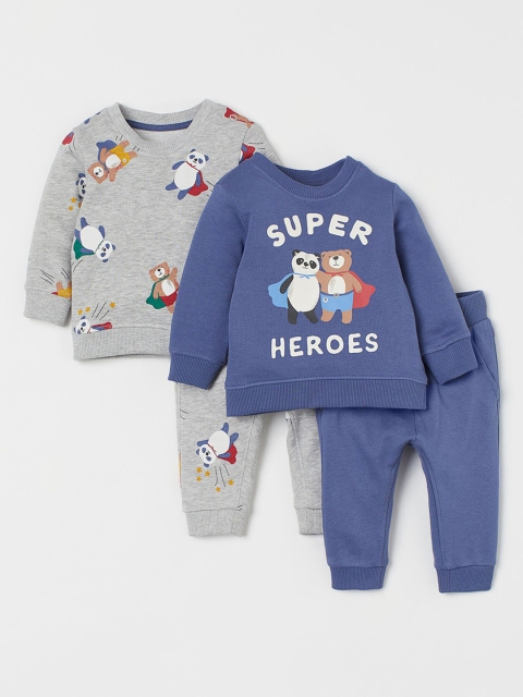 

H&M Boys 4-Piece Cotton Set, Blue