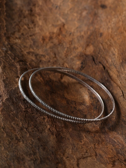 

ADORN by Nikita Ladiwala Set of 2 92.5 Sterling Silver Plated Handcrafted Bangles