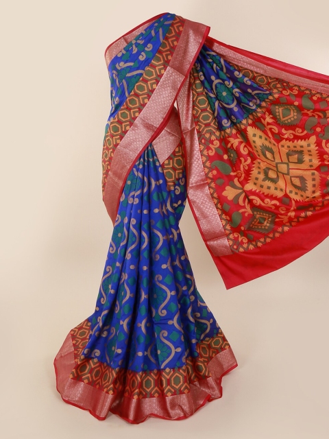 

Pothys Blue Woven Design Cotton Blend Saree