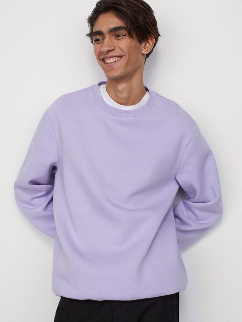 

H&M Men Purple Sweatshirt Relaxed Fit