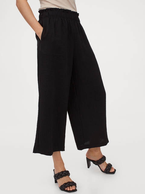 

H&M Women Black Wide trousers