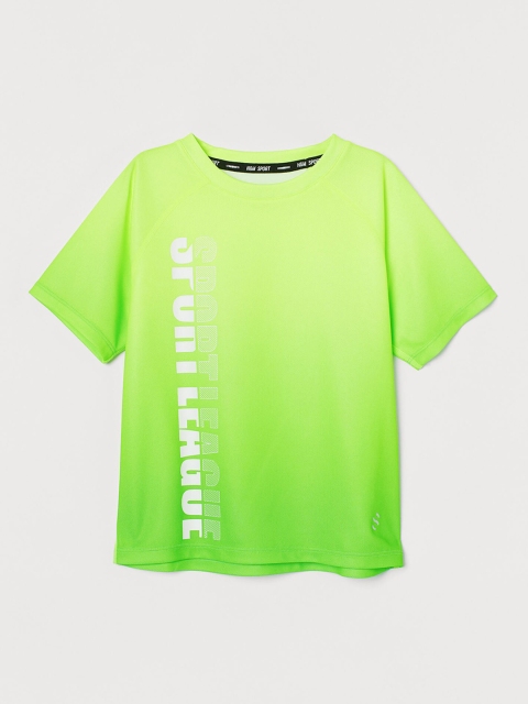 

H&M Boys Lime Green Printed Sports Top