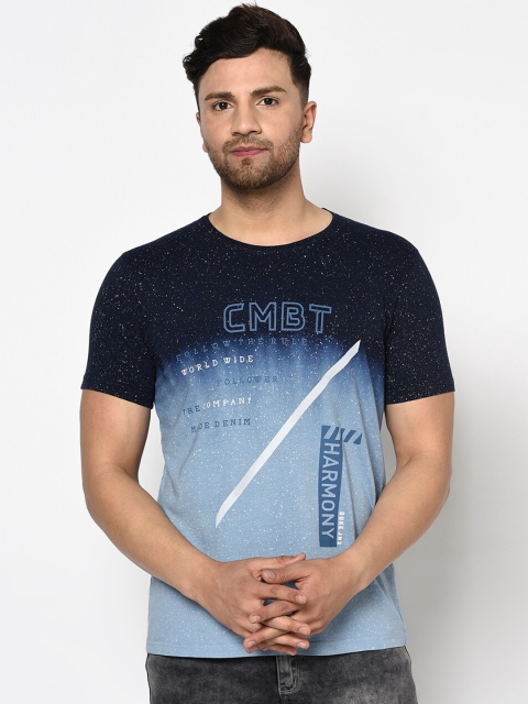 

Duke Men Blue Printed Round Neck T-shirt