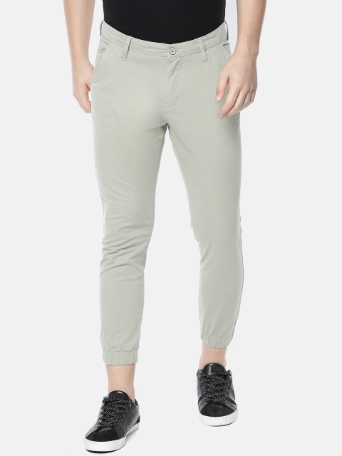 

Mucho Solo Men Olive Green Skinny Fit Solid Joggers