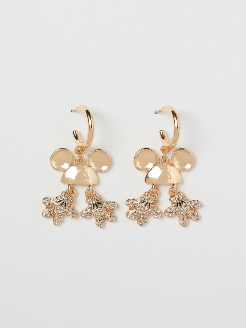 

H&M Women Gold-Toned Rhinestone-Decorated Sustainable Earrings