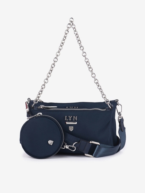 

LYN Navy Blue Solid Handheld Bag