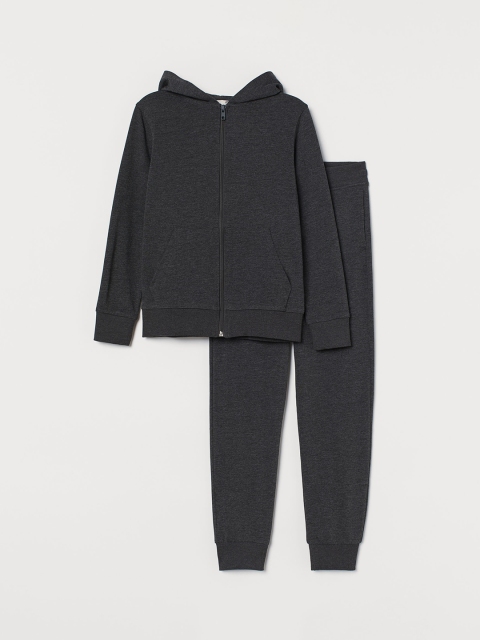 

H&M Boys Grey Solid 2-Piece Cotton Set