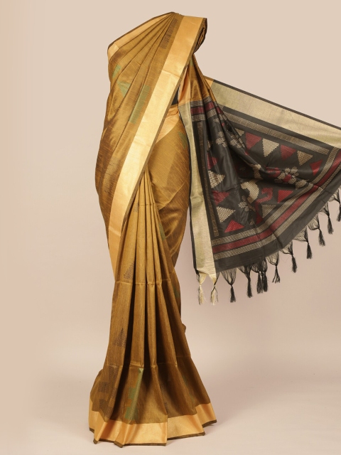 

Pothys Olive Green Woven Design Jute Silk Saree