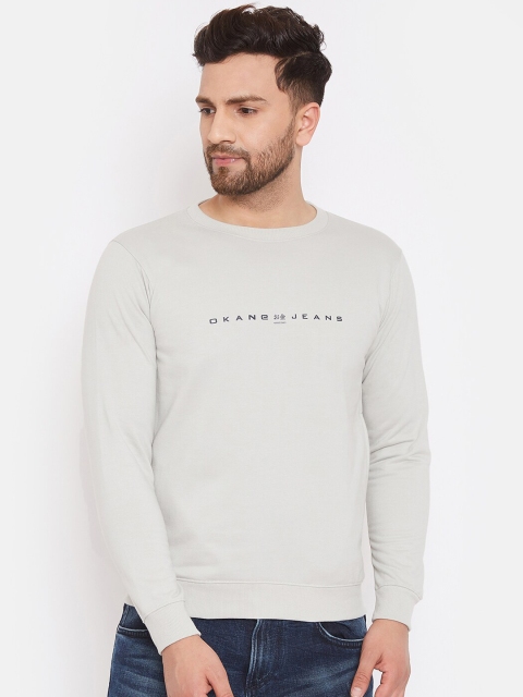 

Okane Men Off-White Solid Sweatshirt
