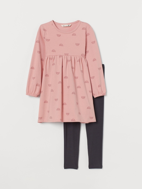 

H&M Girls 2-Piece Cotton Sustainable Set, Grey