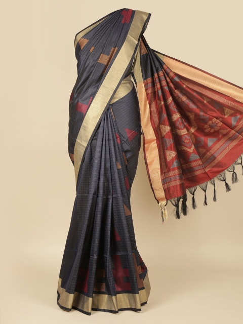 

Pothys Grey Woven Design Jute Silk Saree
