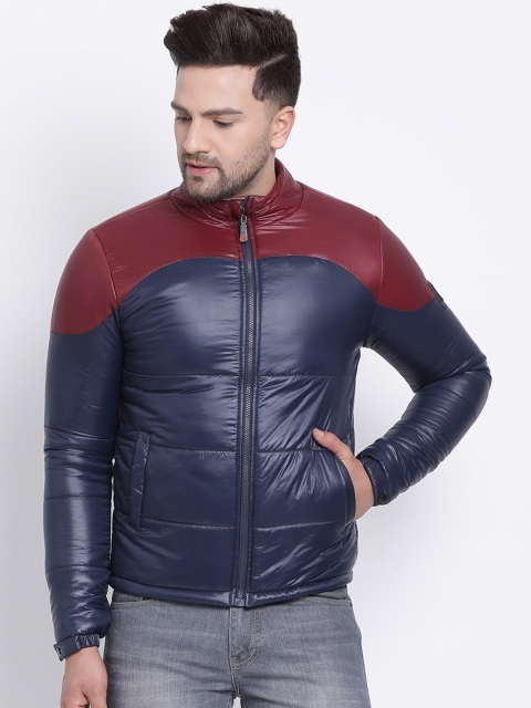 

SWISS MILITARY Men Navy Blue Colourblocked Lightweight Puffer Jacket