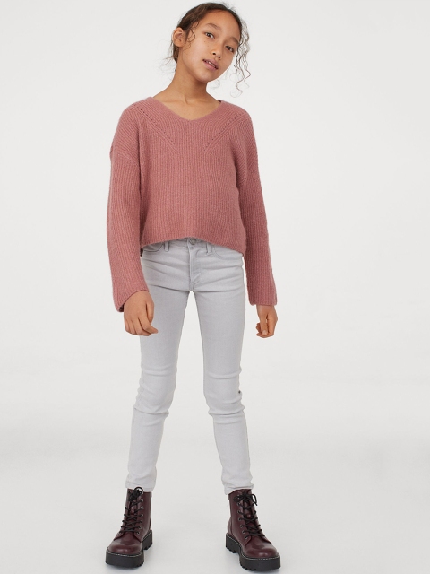 

H&M Girls Grey Solid Skinny Fit Jeans