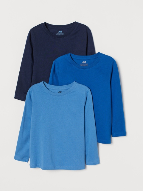 

H&M Kids Blue Solid 3-Pack Jersey Tops