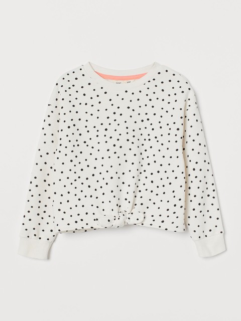 

H&M Girls White Tie-detail sweatshirt