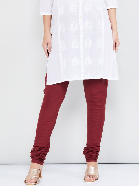 

max Women Maroon Solid Churidar