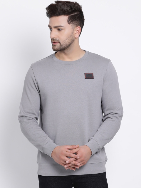 

SWISS MILITARY Men Grey Solid Sweatshirt