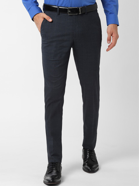 

Peter England Men Grey Slim Fit Solid Formal Trousers