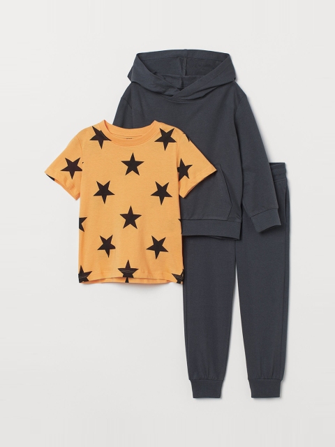 

H&M Boys Grey & Yellow 3-Piece Cotton Sustainable Set