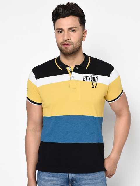 Duke Men Multicoloured Colourblocked Polo Collar T-shirt, Multi