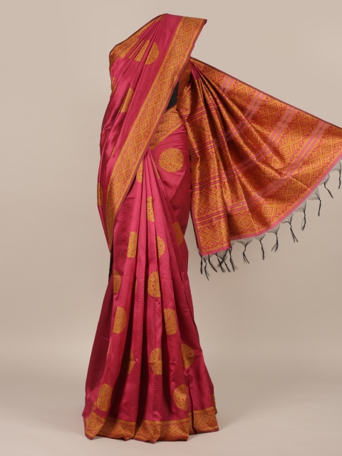 

Pothys Pink Woven Design Jute Silk Saree