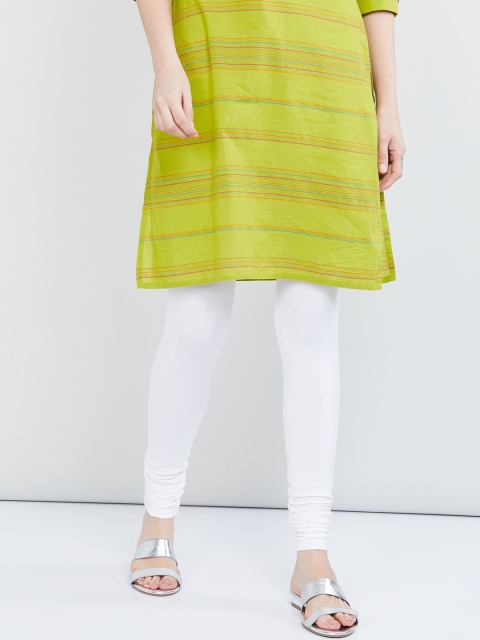 

max Women White Solid Churidar