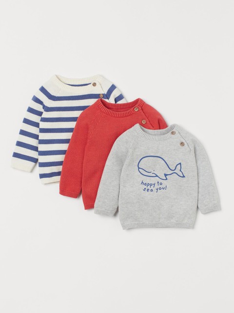 

H&M Boys 3-Pack Jumpers, White