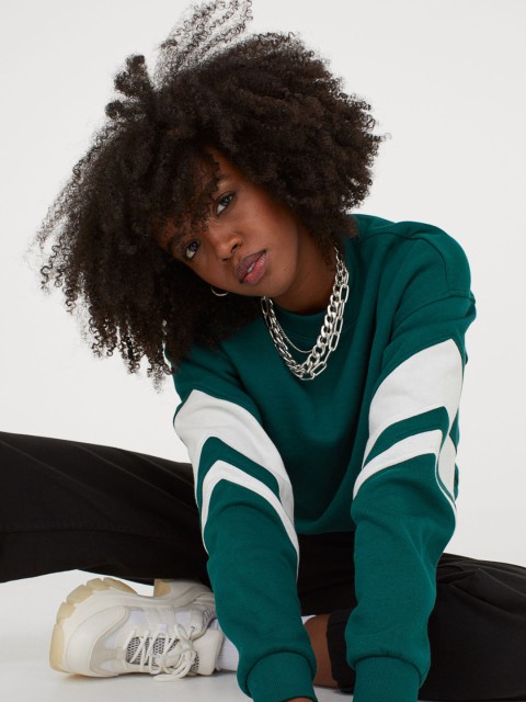 

H&M Women Green Sweatshirt