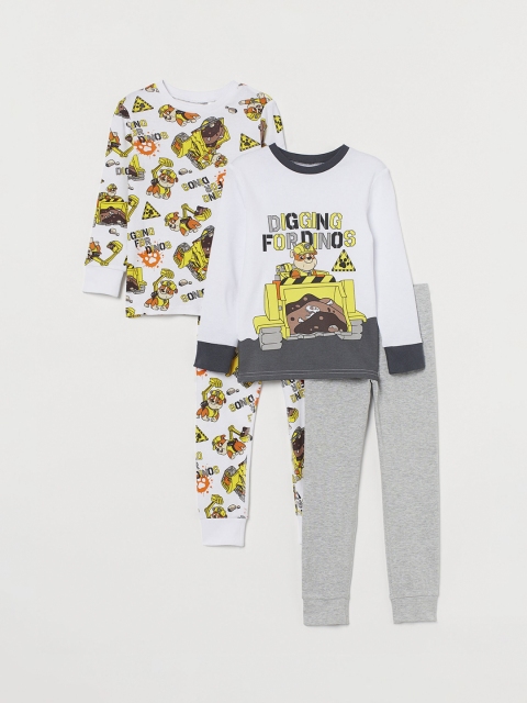 

H&M Boys White & Grey Printed 2-Pack Pyjamas