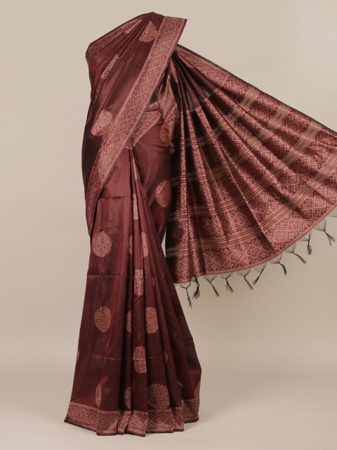 

Pothys Maroon Printed Jute Silk Saree