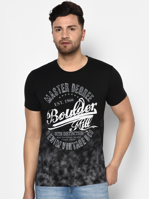

Duke Men Black Printed Round Neck T-shirt