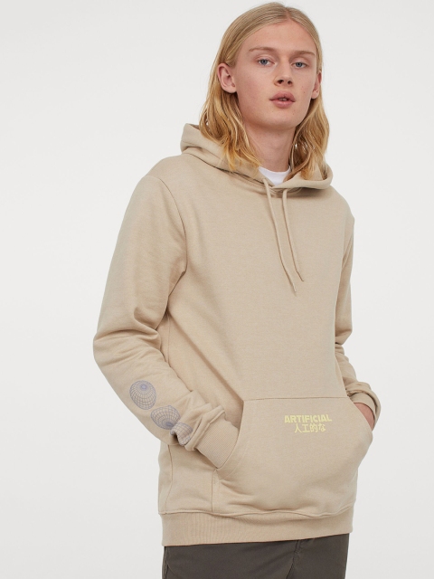 

H&M Women Beige Printed hoodie