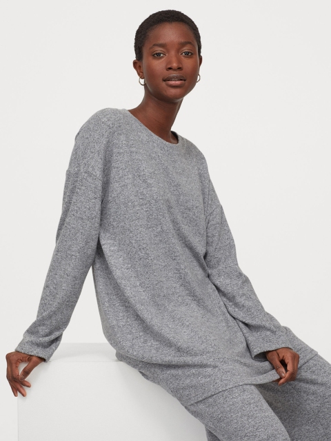 

H&M Women Grey Solid Tunic