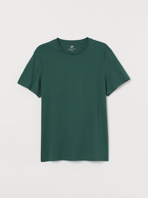 

H&M Men Round-neck T-shirt Regular Fit, Green