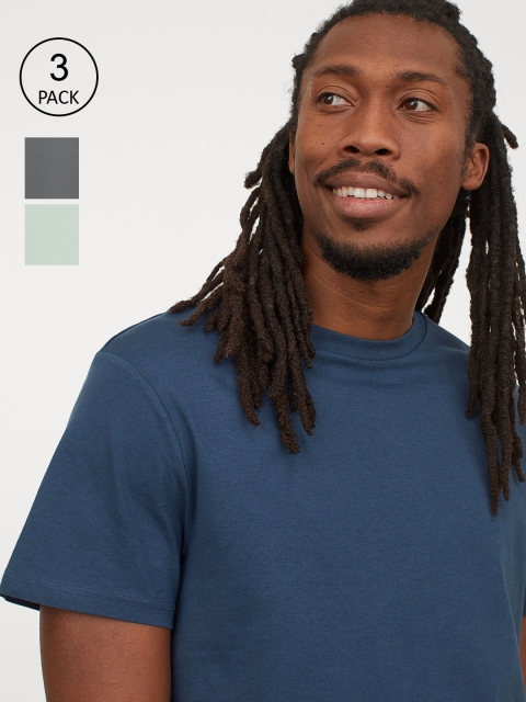 

H&M Men 3-Pack Regular Fit T-shirts, Blue