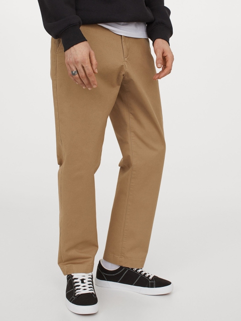 

H&M Men Beige Cotton Chinos Regular Fit