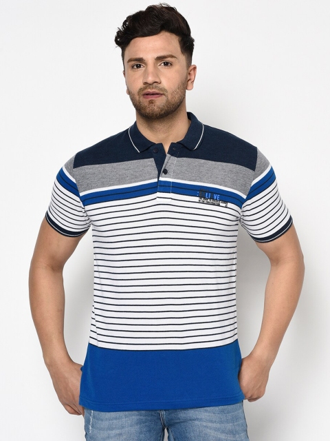 

Duke Men Blue Solid Polo Collar T-shirt