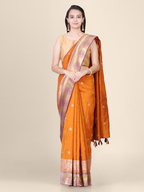 

Hastakala Mustard Yellow Jute Silk Woven Design Handloom Banarasi Saree